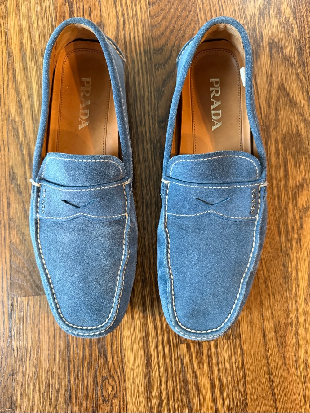 Prada Men’s Blue Suede Drivers